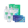 2 Cx AIR OPTIX Plus HydraGlyde 3 lentes + 1x Optifree Pure Moist 300 ML - Pack Air Optix - Packs Poupança